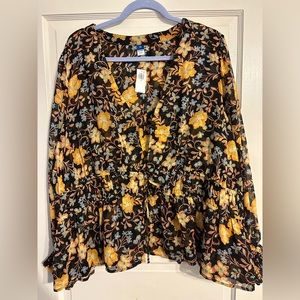 Old Navy Floral Peplum Top - NWT